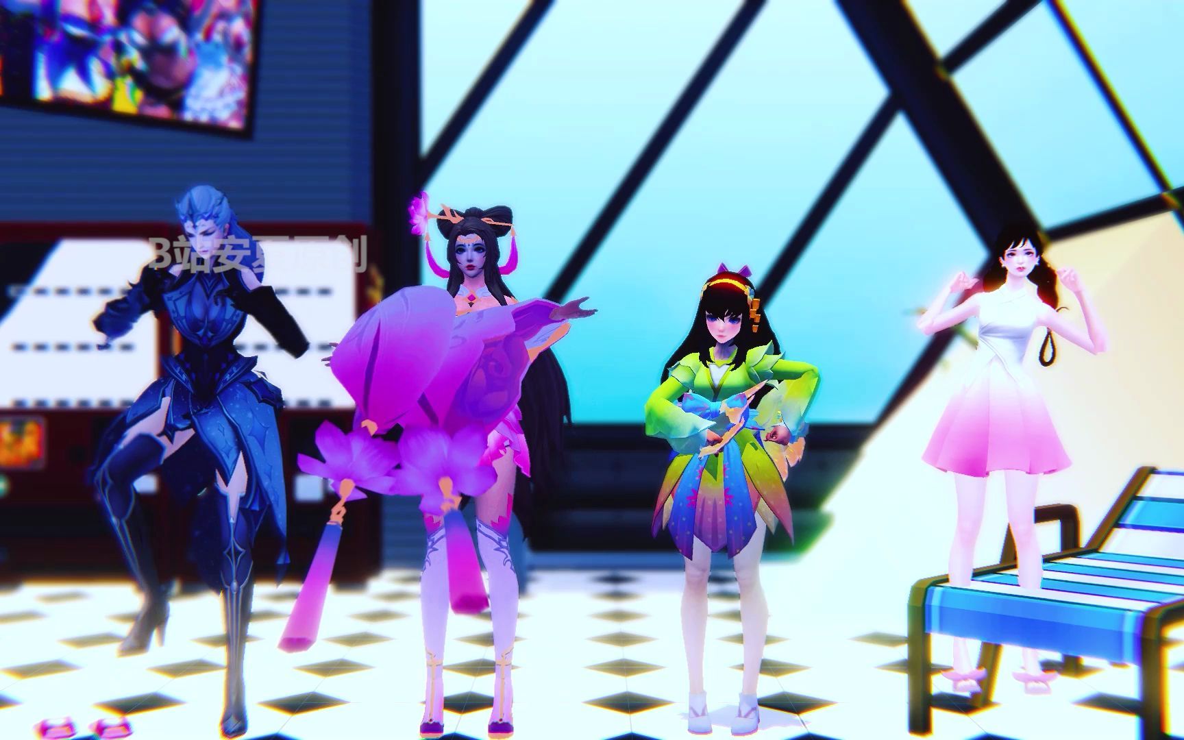活动作品王者荣耀mmd小鸡恰恰舞峡谷四美女集体尬舞快来抱走老婆们