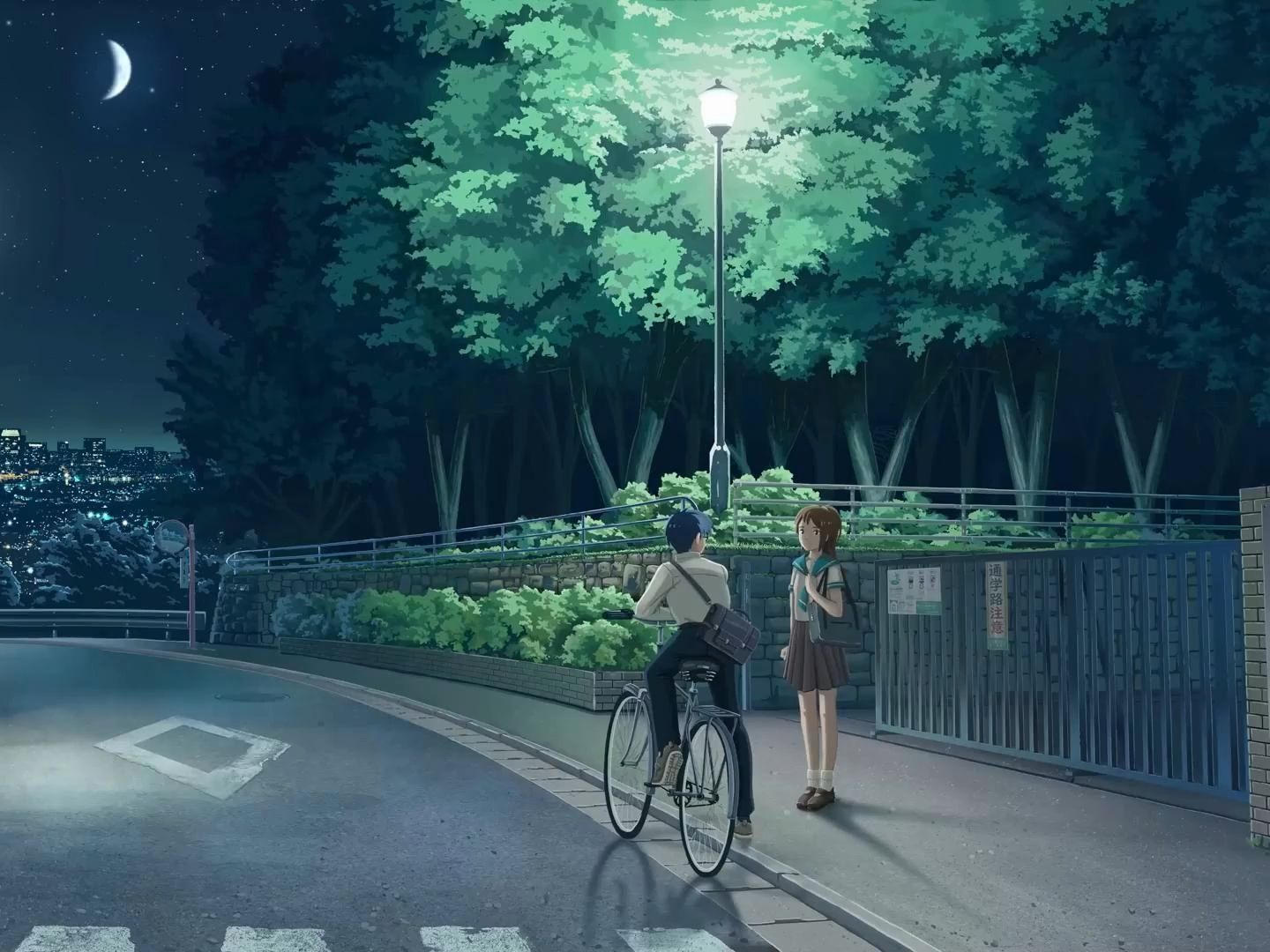 [图]【氛围|Lofi|Chill|Jazz】山上俯瞰入夜后的城市灯火星光，那晚月色真美，风也温柔，我们一路走一路聊，空气里弥漫着树的清新香味