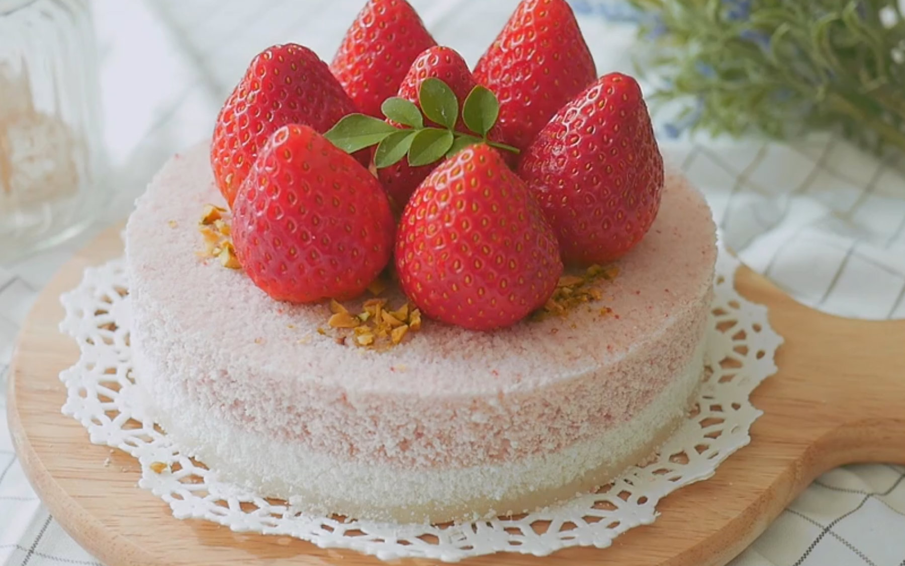 cookingasmr草莓米糕strawberryricecake