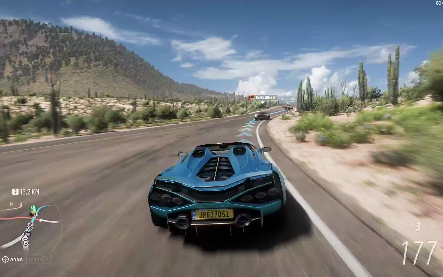 极限竞速地平线5:宝石蓝的兰博基尼2020款跑车