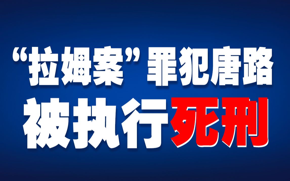 “拉姆案”罪犯唐路被执行死刑哔哩哔哩bilibili