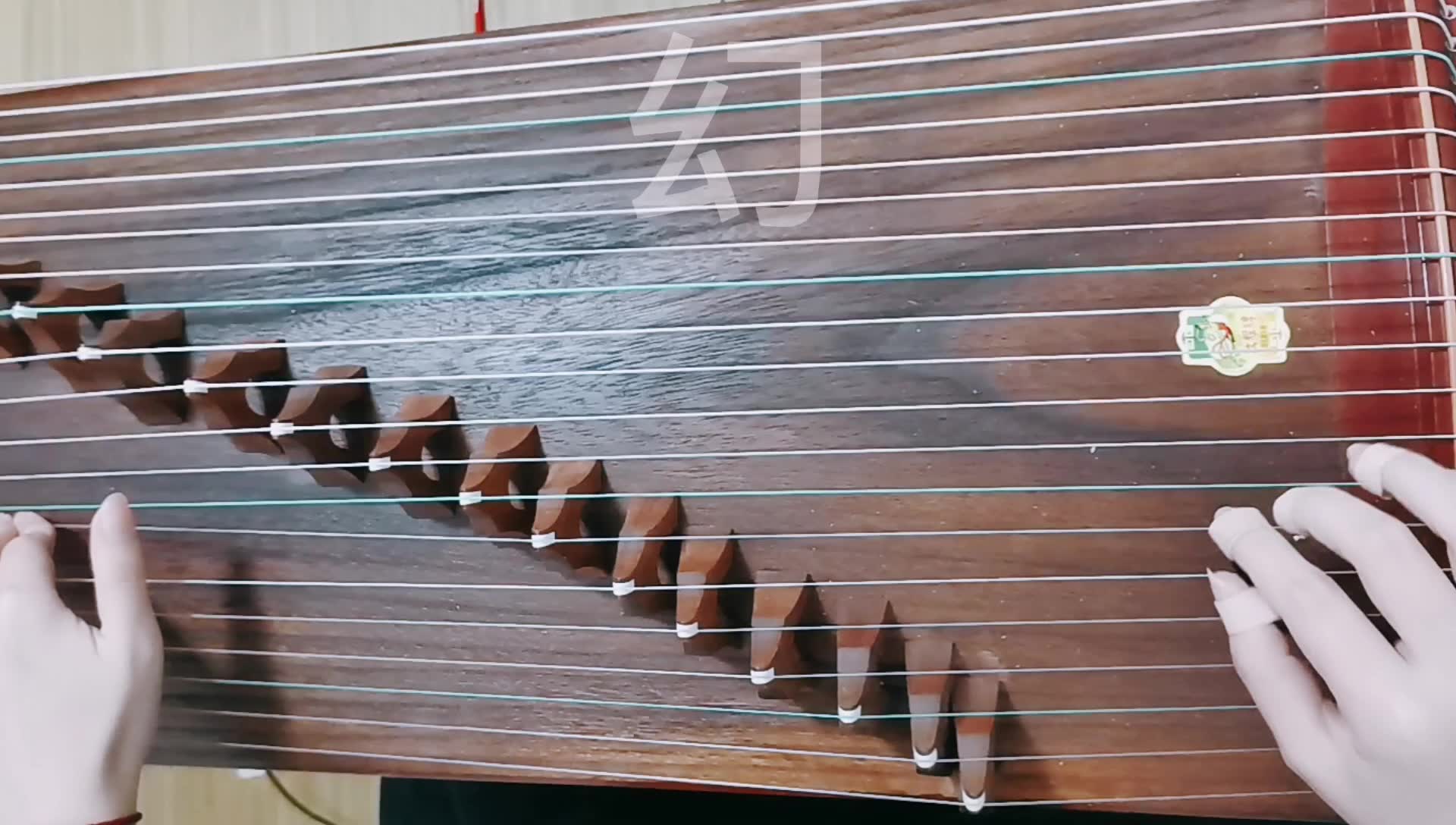 古筝《幻昼》d调简单版带伴奏