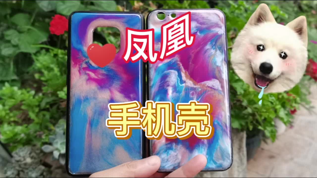 树脂流体画/手机壳/凤凰/Resin art/Mobile phone cover/Phoenix哔哩哔哩bilibili