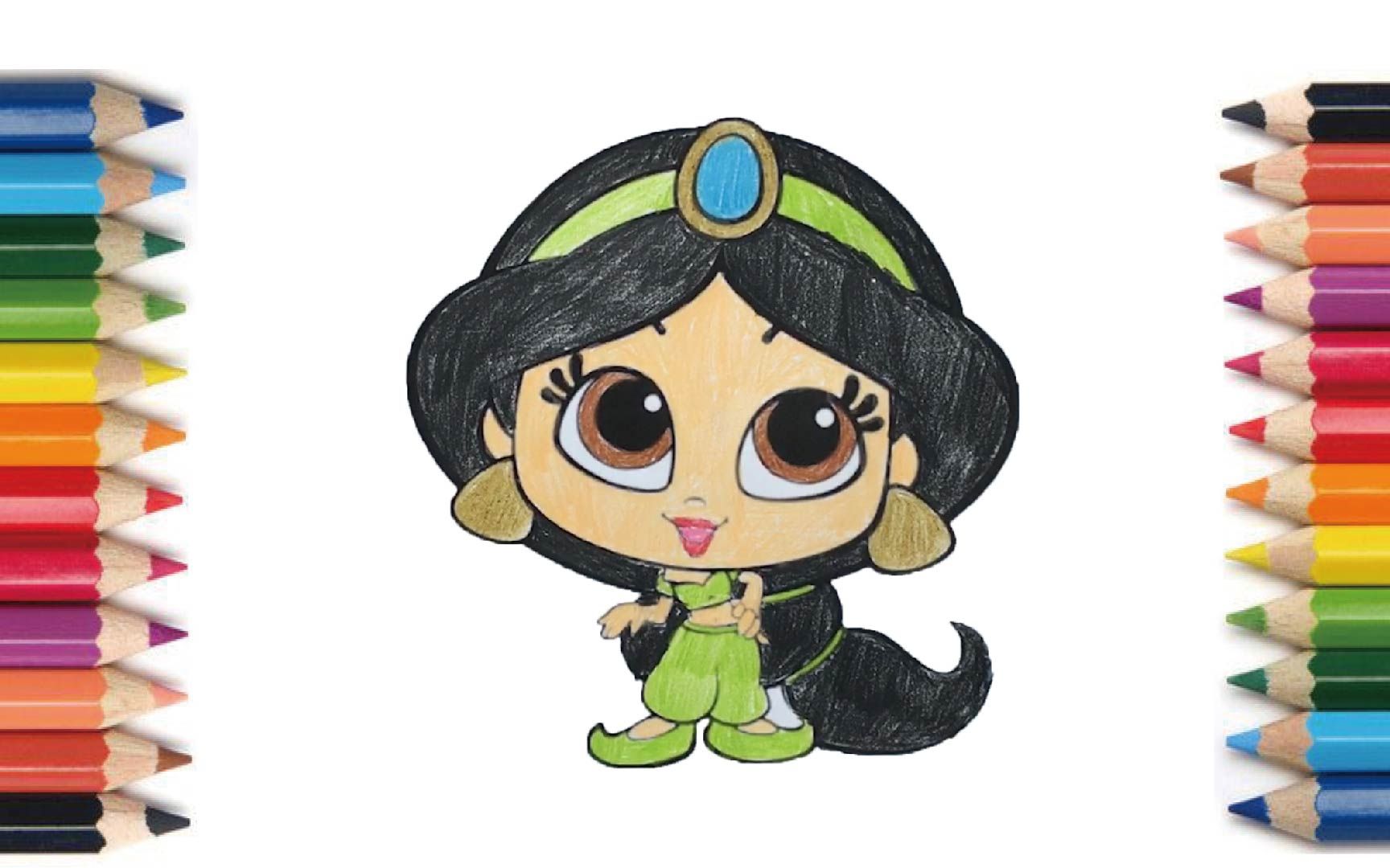 【coloring】jasmine 【塗り絵】ジャスミン 【涂色】茉莉公主