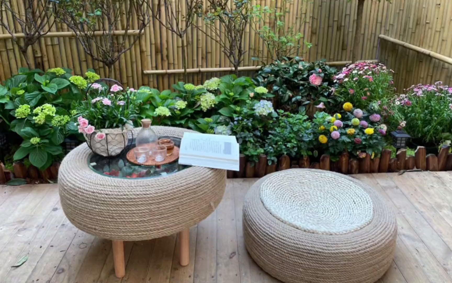 10元买的轮胎改造成了梦想中样子茶几