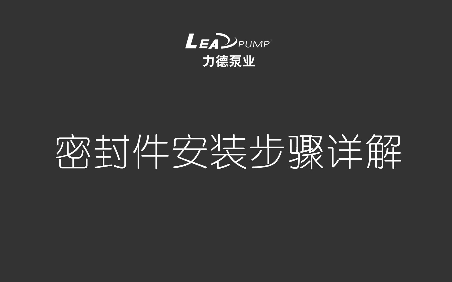 LEADPUMP力德LP系列密封件安装视频力德泵业哔哩哔哩bilibili