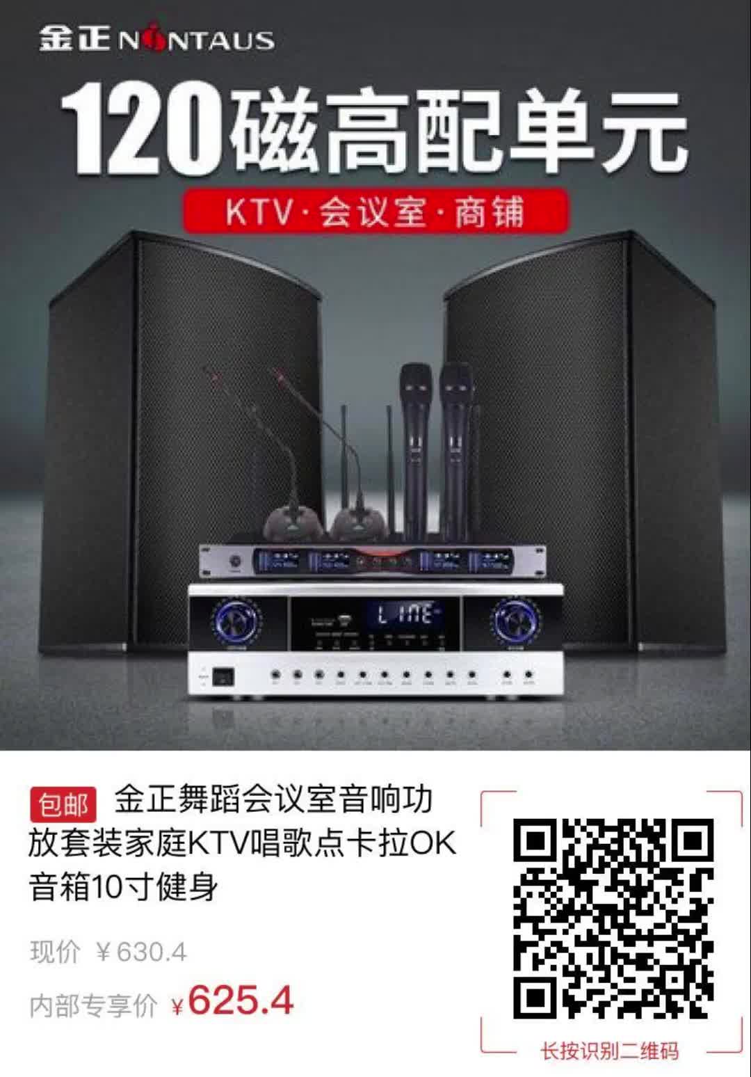 金正舞蹈会议室音响功放套装家庭ktv唱歌点卡拉ok音箱10寸健身4706