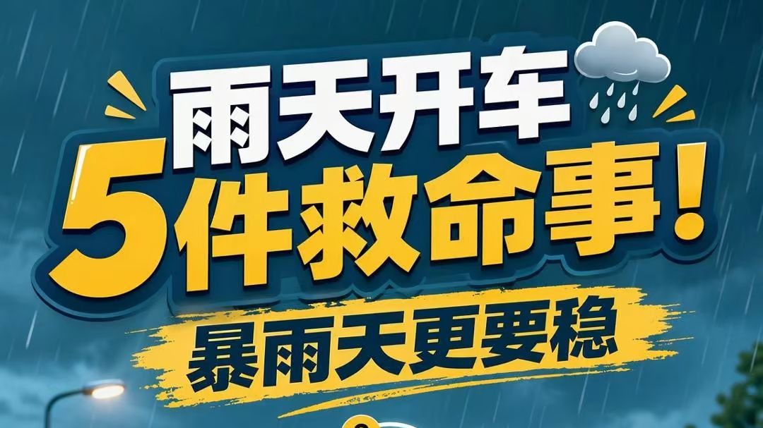 雨天开车5件救命事！新老司机必看🚗🌧
