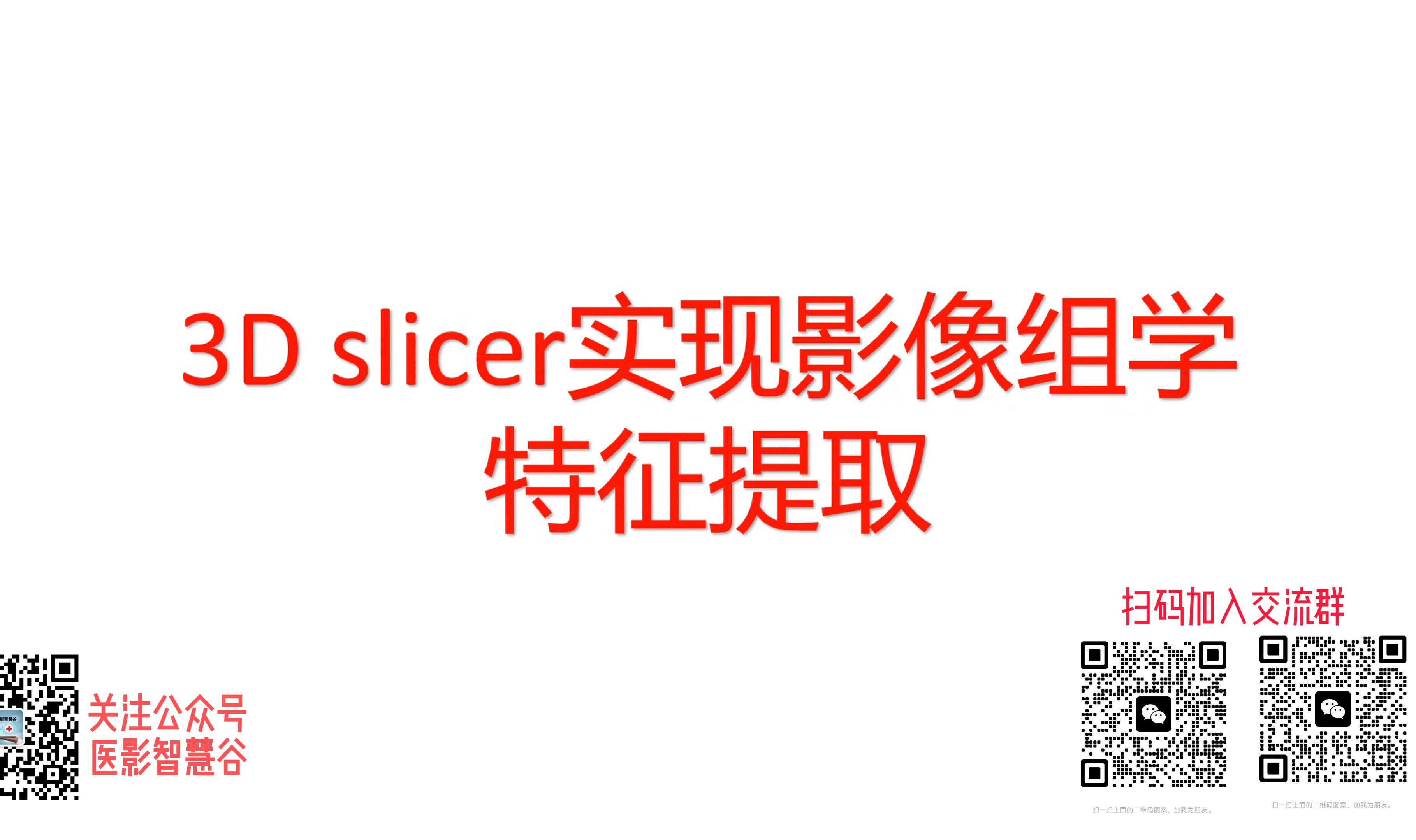 3d slicer实现影像组学特征提取