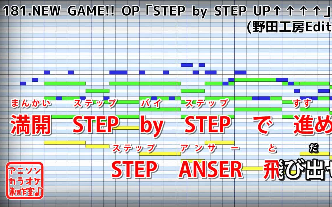 [图]【动漫】NEW GAME!!(第二部)OP「STEP by STEP UP↑↑↑↑」(fourfolium)伴奏附带歌词