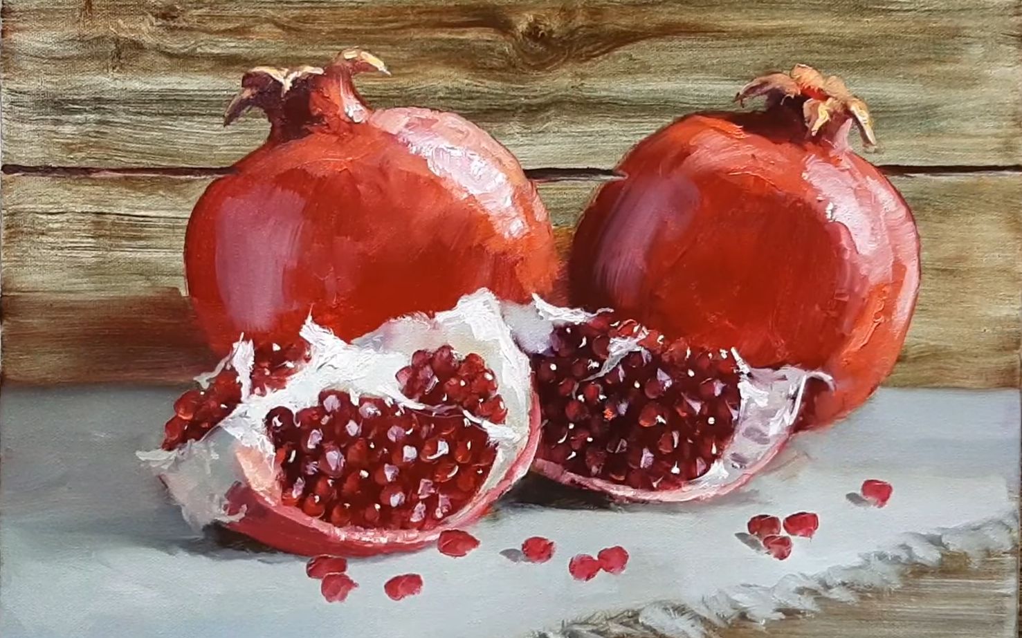 油画/丙烯--水果_哔哩哔哩 (゜-゜)つロ 干杯~-bilibili