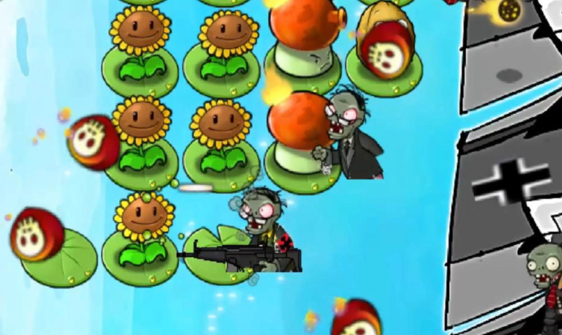 机枪二爷真的猛 植物大战僵尸二战版