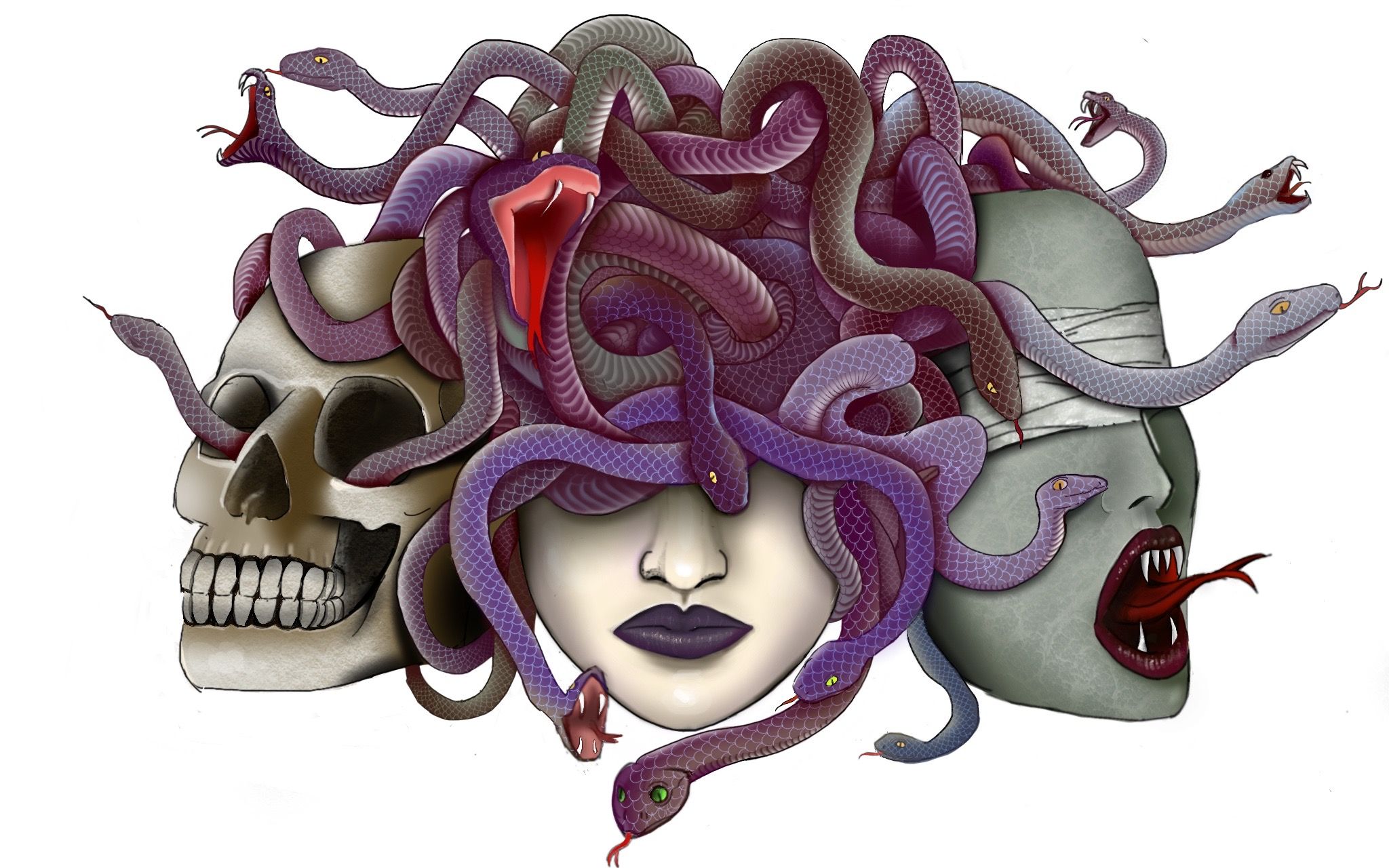 【procreate】完整原创绘画过程 - 《幻想中的美杜莎