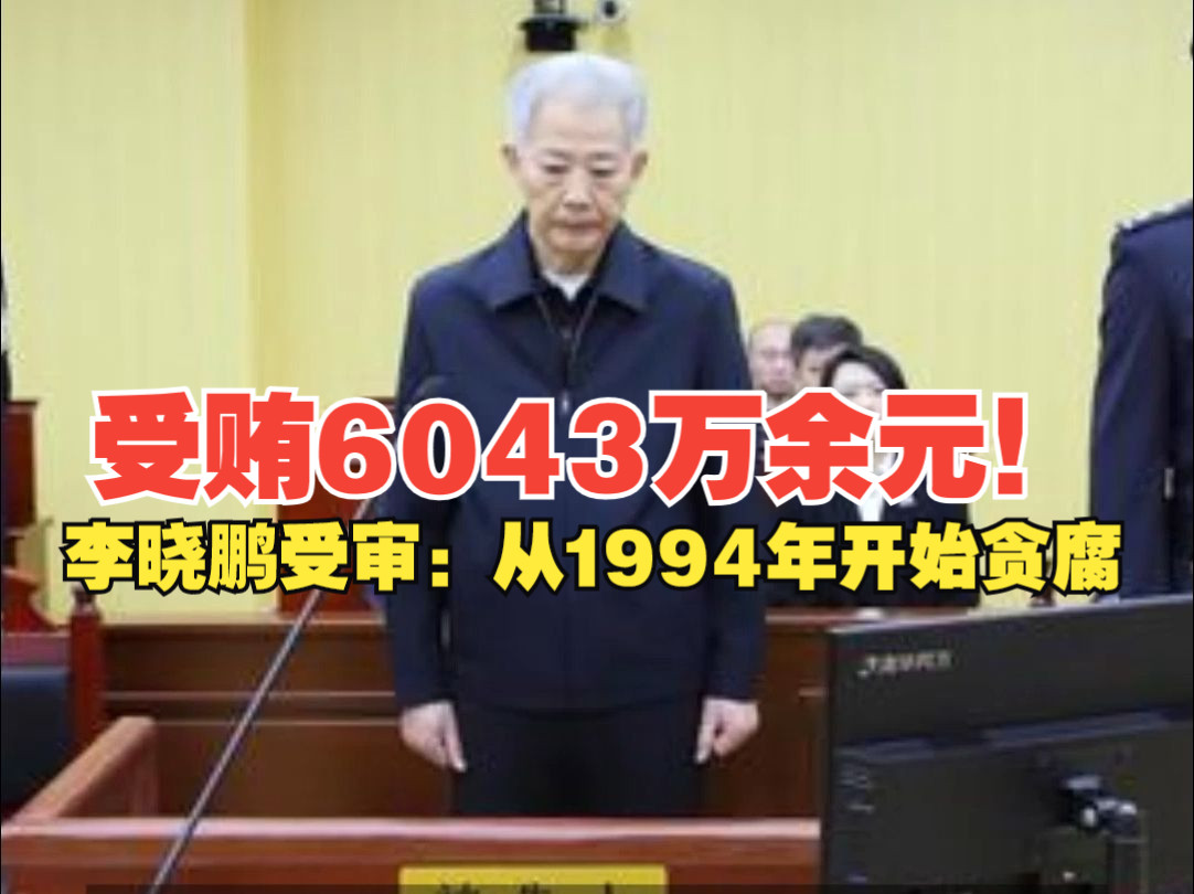 受贿6043万余元!李晓鹏受审:从1994年开始贪腐哔哩哔哩bilibili