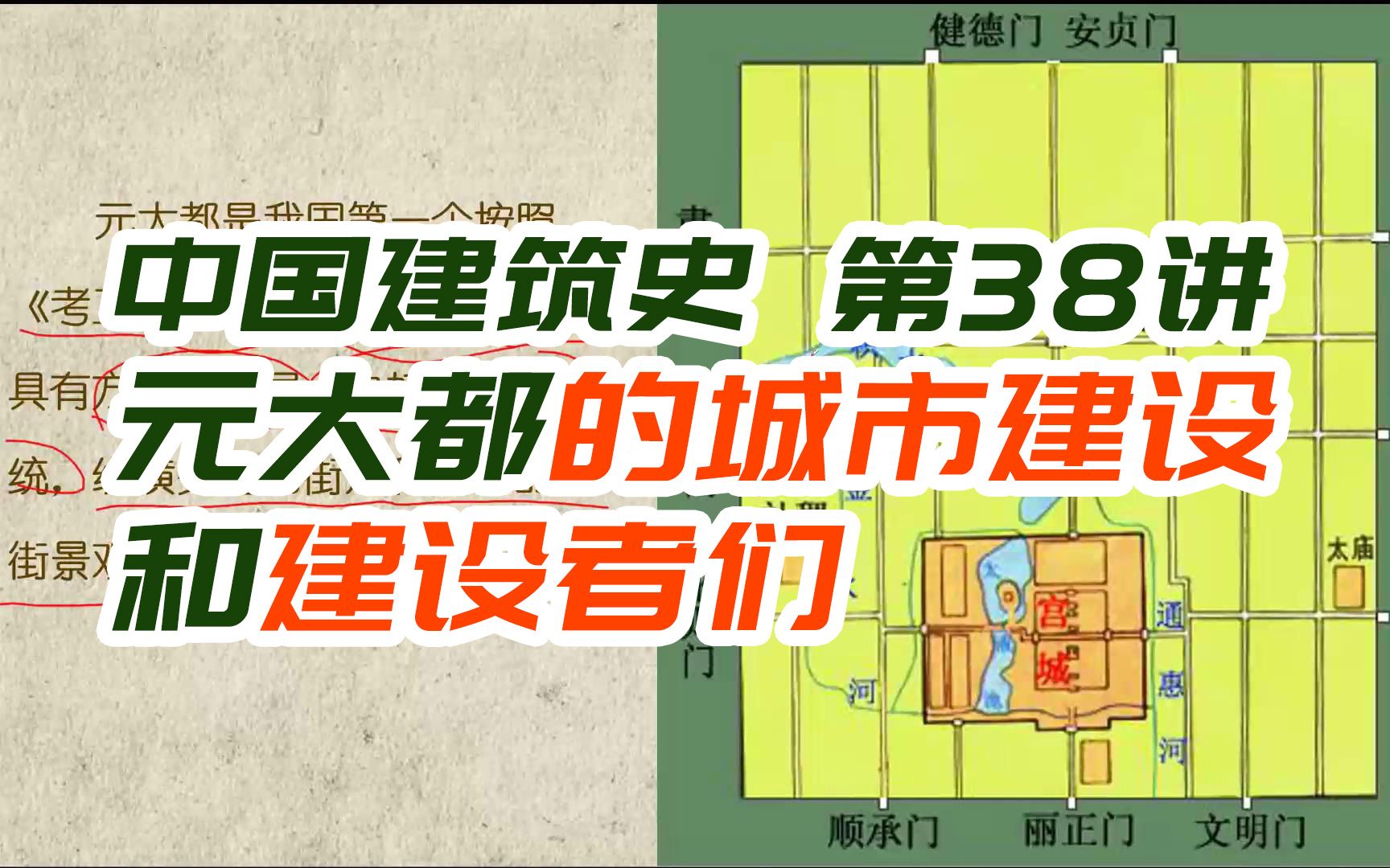 元大都的城市建设 / 首个按《考工记》规划的都城 / 建设者刘秉中、也黑迭儿、郭守敬【中国建筑史第38讲】哔哩哔哩bilibili