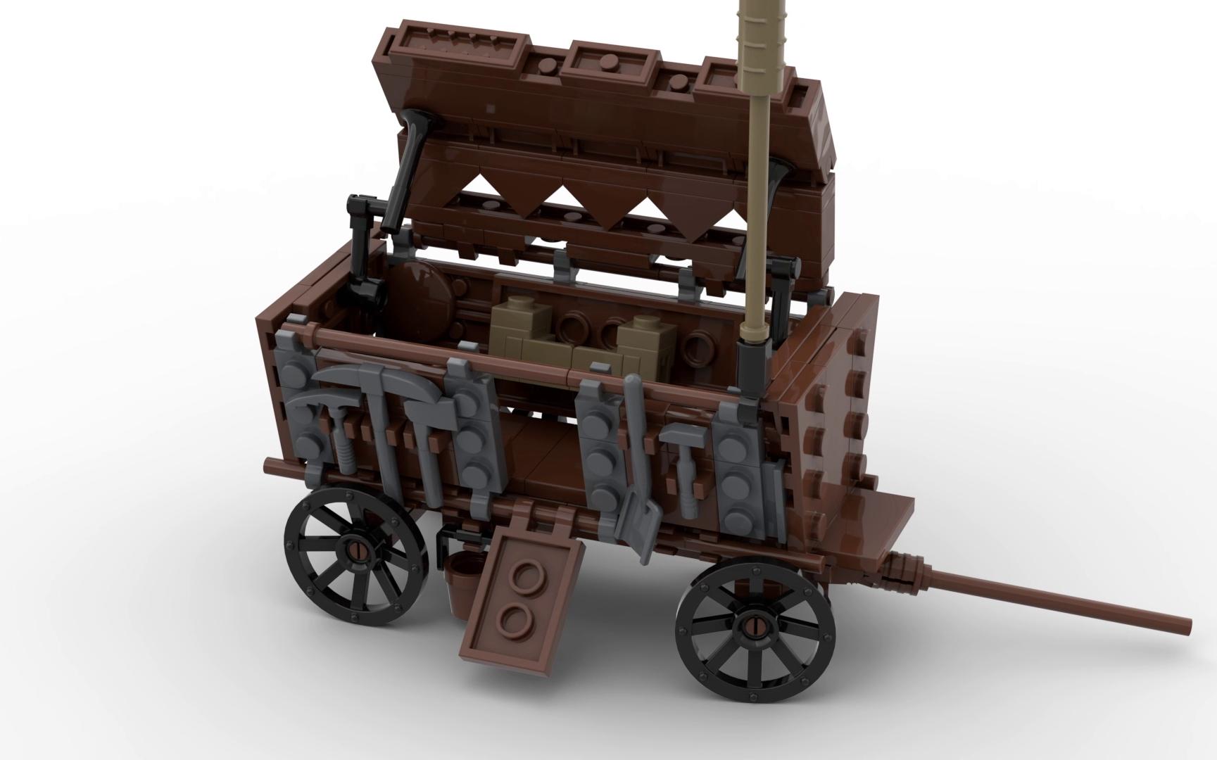 杨杰士卡快乐车用乐高造一个胡斯战车车垒丨马车转向丨折叠丨全内构迫