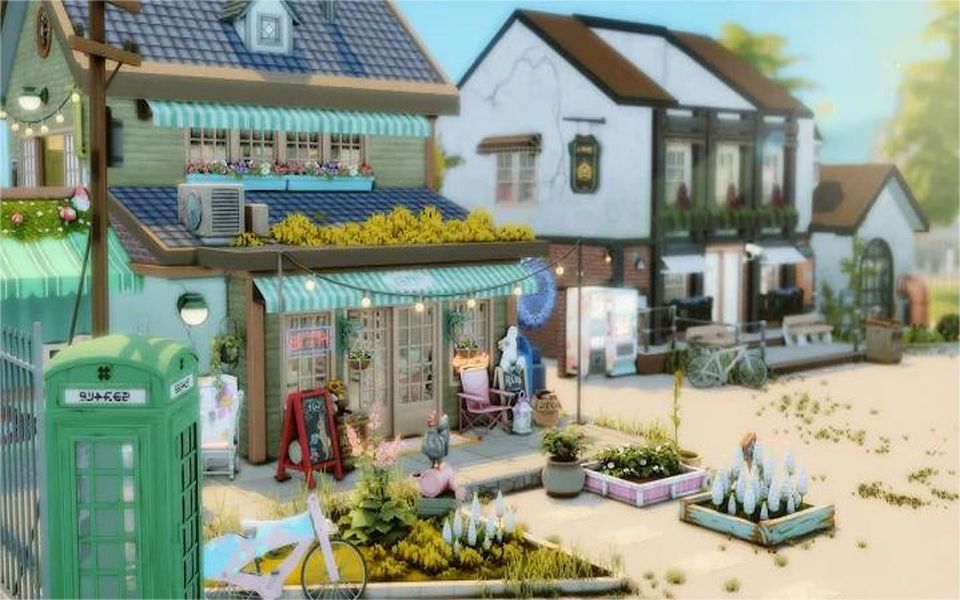 [图]THE SIMS 4速建||搬运 Coffee Shop and Office 【No CC 】by Enikő Balogh