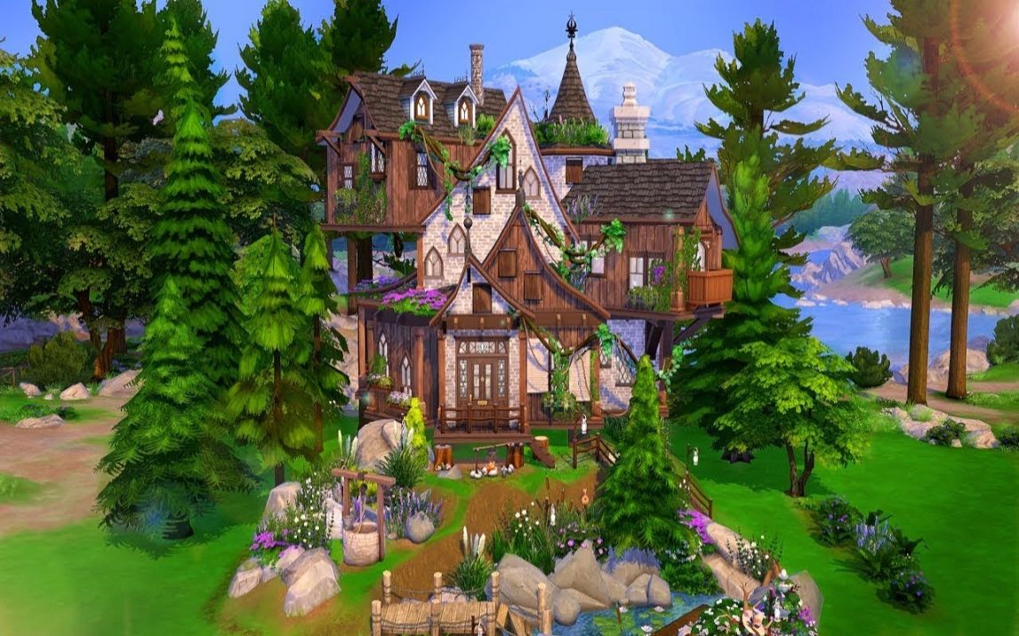【sims 4 creations】模拟人生4速建搬运|神奇森林小屋