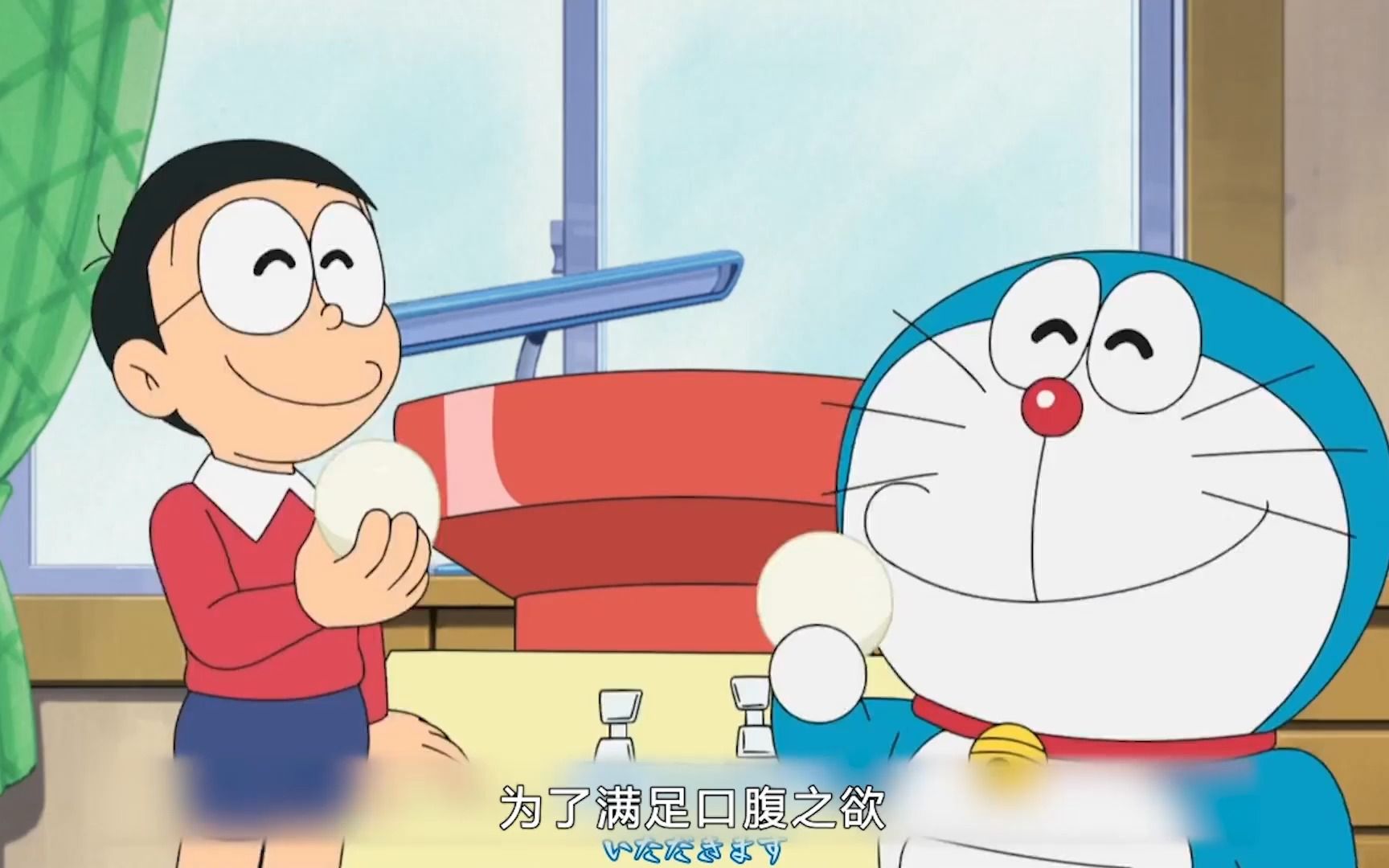 哆啦a梦:为了实现年糕自由,大雄和小哆啦在房间里做起稻谷