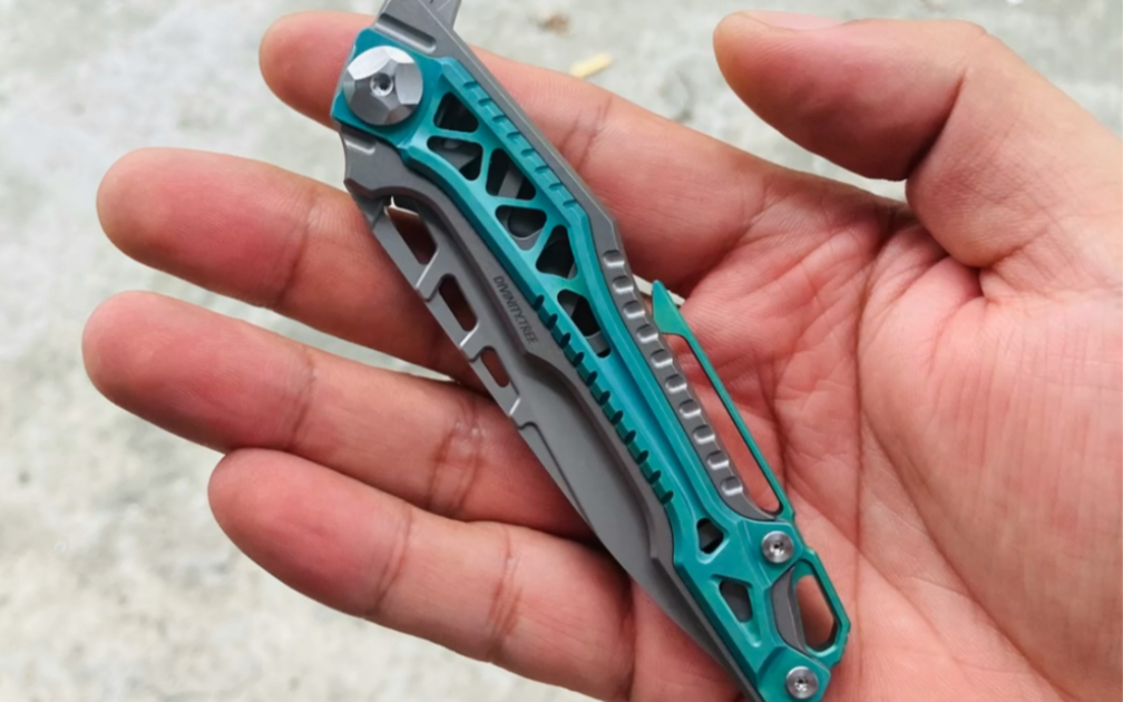 肥龙设新建木ii折刀m390钢随手拍