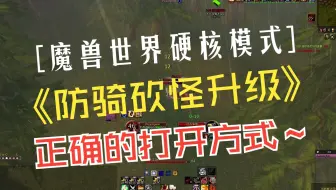 硬核防骑正确的砍怪升级方式 魔兽世界HC硬核模式 WOW香草怀旧服一命模式  大家好 之前跟大家分享过很多防骑A怪升级的视频 那么防骑除了A怪升级 平时打单体或