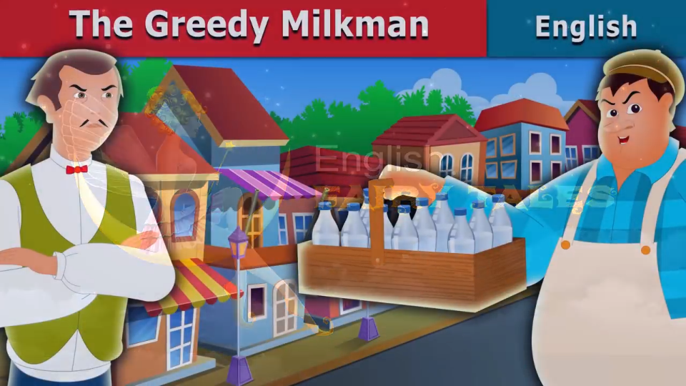 [图]贪婪的挤奶工（1224 The Greedy Milkman Story）- 英语童话故事