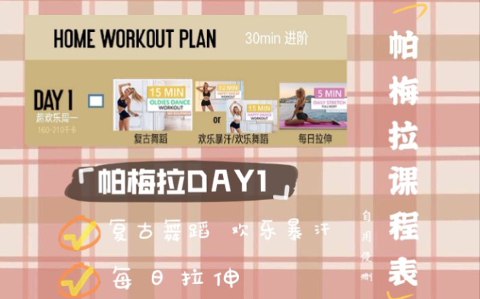 健身帕梅拉30min进阶版课程表day1