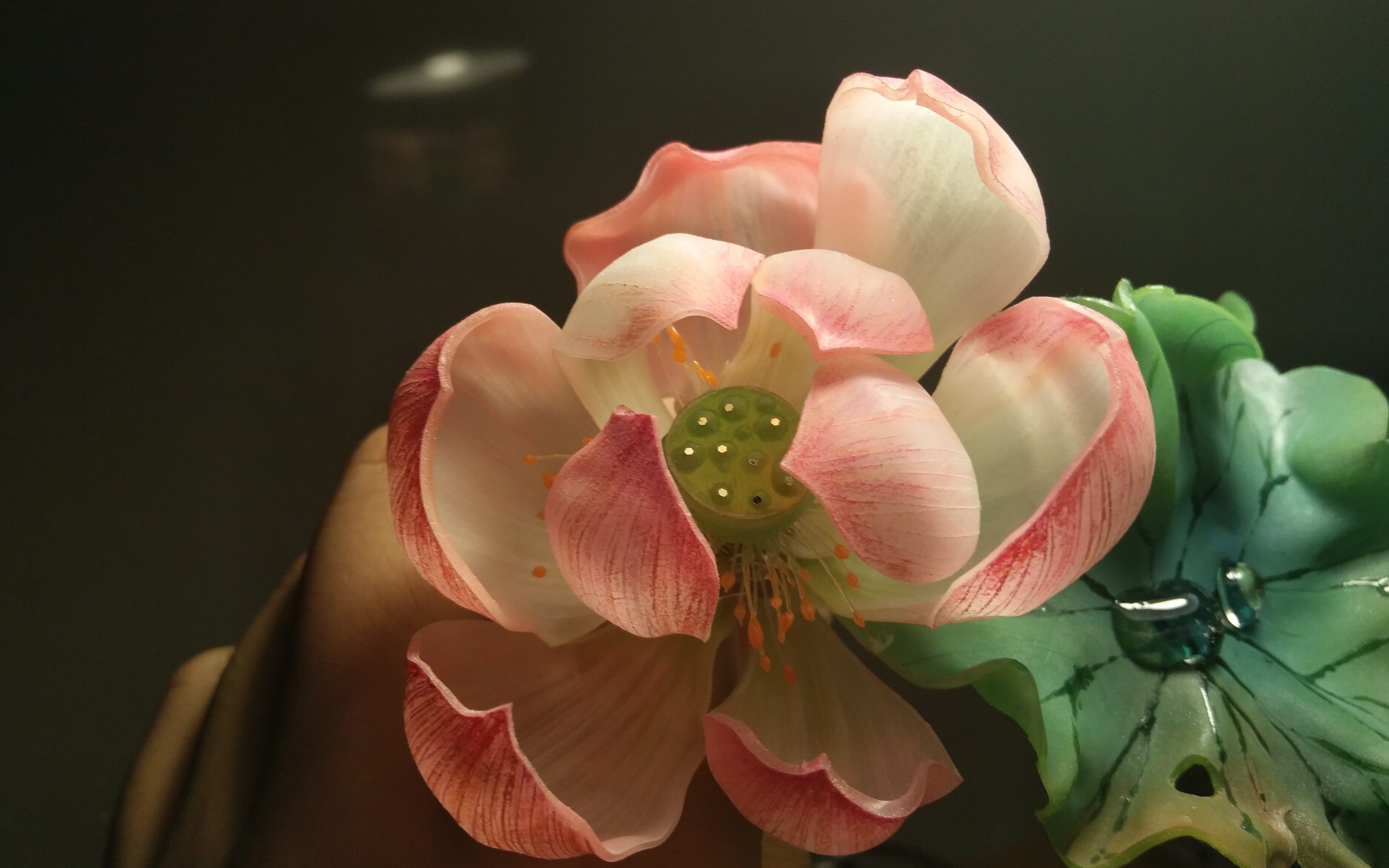 热缩片荷花抽奖付邮送海棠胸针白粉双色热缩片莲花轻教程