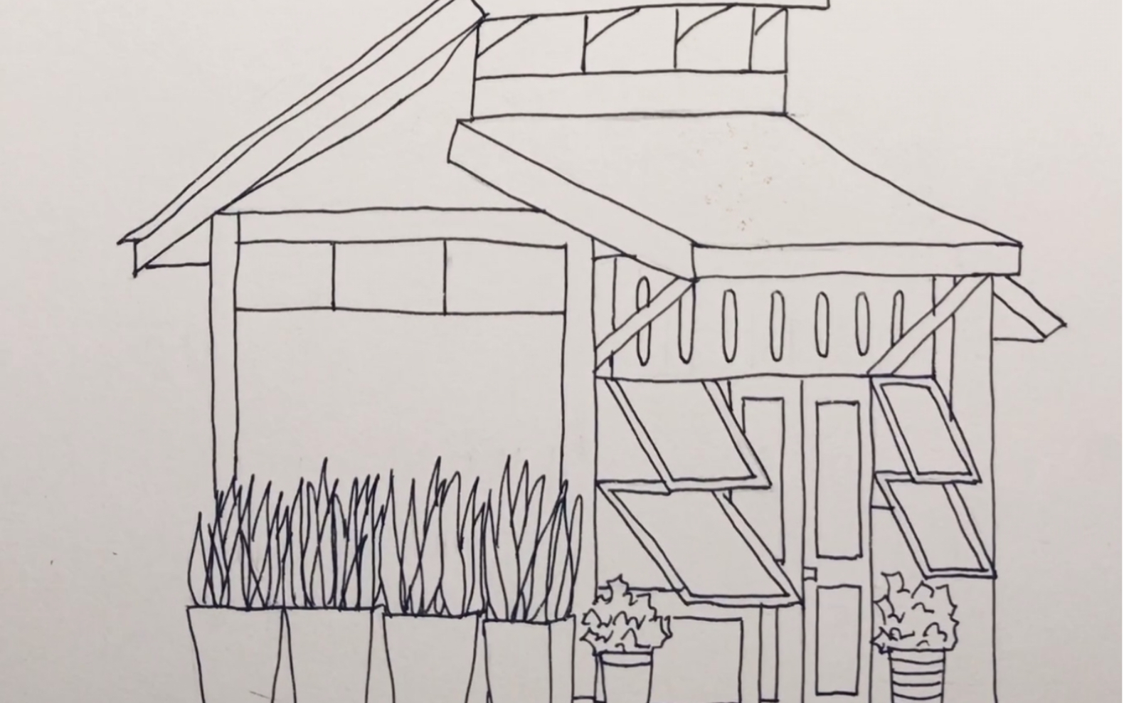 活动  小房子线稿18