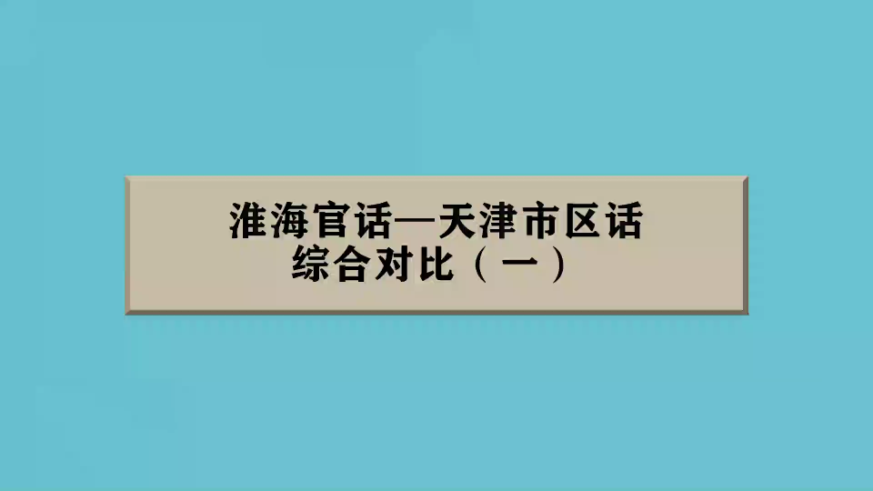 各淮海官话天津话综合对比(一)【天津 阜阳 蚌埠 宿州 淮北 徐州 宿迁等15点】哔哩哔哩bilibili