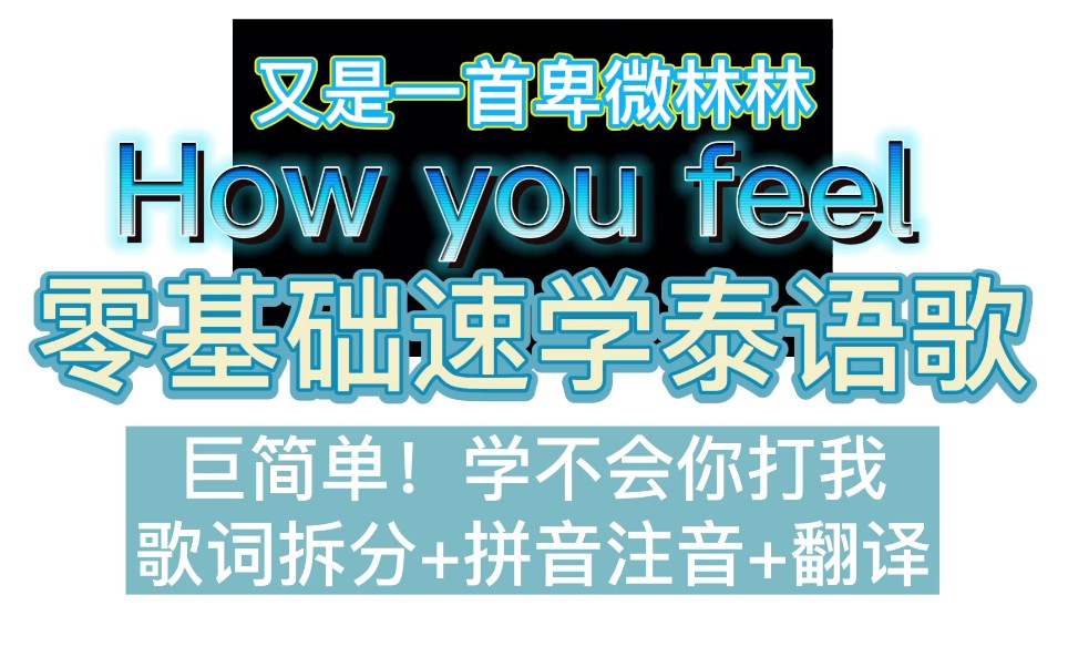 [图]【泰语歌音译】【逐字】甜心派《how you feel》-nunew林景云