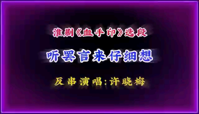 [图]反串许晓梅演唱淮剧《血手印》选段【听罢言来仔细想】