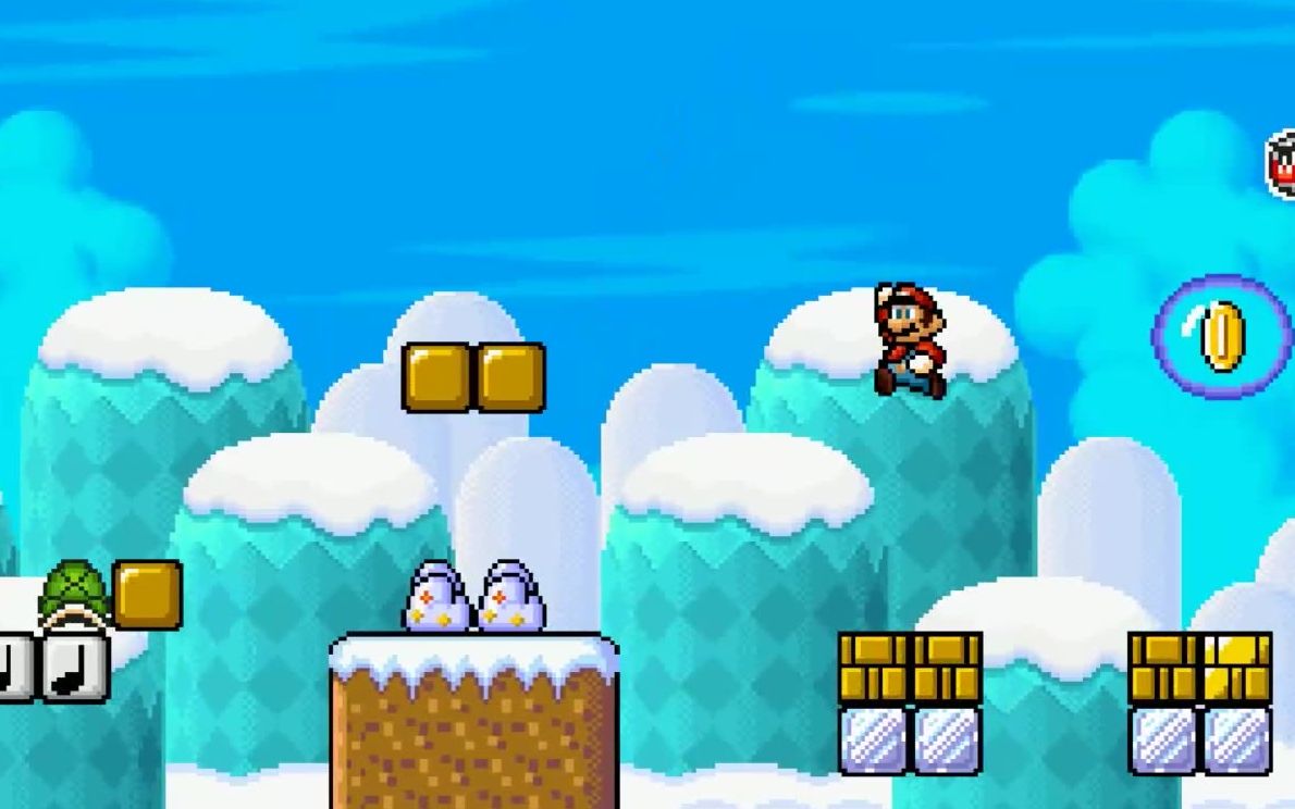 [图]经典Mario系列同人游戏：《蘑菇王国融合》主线全流程攻略， 第5集：Snowland