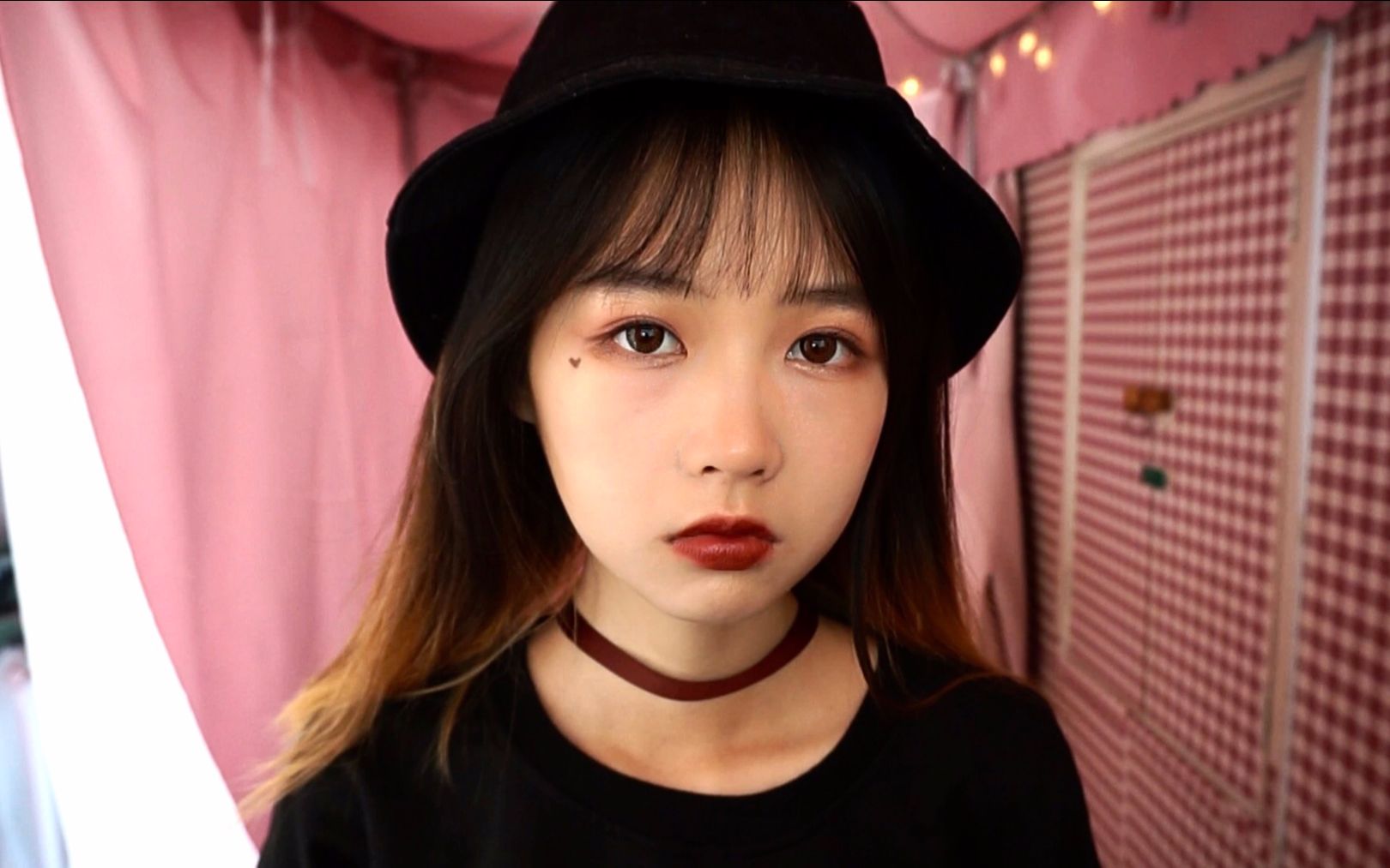 【金鱼】秋冬红棕色金闪妆容|可以上街的万圣节妆容|暗黑系|厌世脸|做