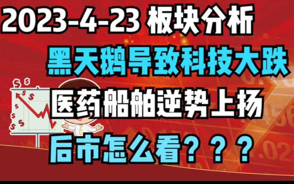 【2023423 板块分析 独家解读】黑天鹅导致科技板块大跌,医药船舶板块逆势上涨,后市怎么看哔哩哔哩bilibili