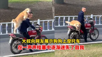 Download Video: 大叔向陌生小姐姐展示狗狗上摩托车，网友：他俩在一声声“哇塞”中逐渐迷失了自我