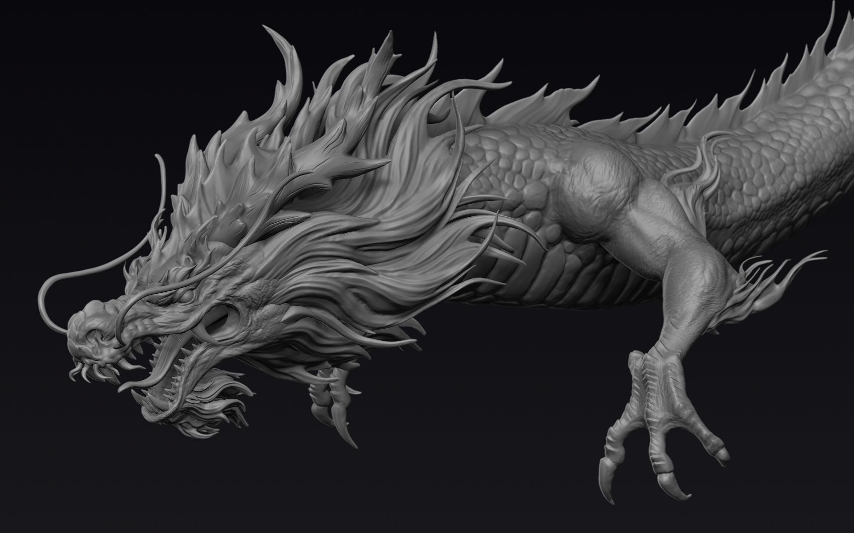 zbrush中国龙动物雕刻参考资料,zbrush雕刻资料