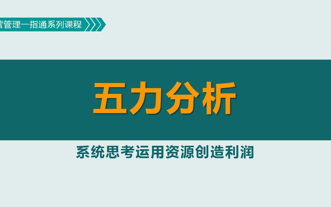 战略管理工具2:行业环境的五力分析模型哔哩哔哩bilibili