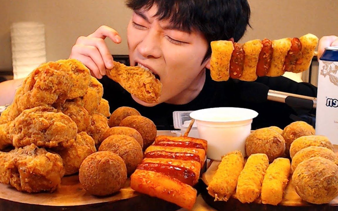 sio吃播—炸鸡 奶酪棒 啤酒.
