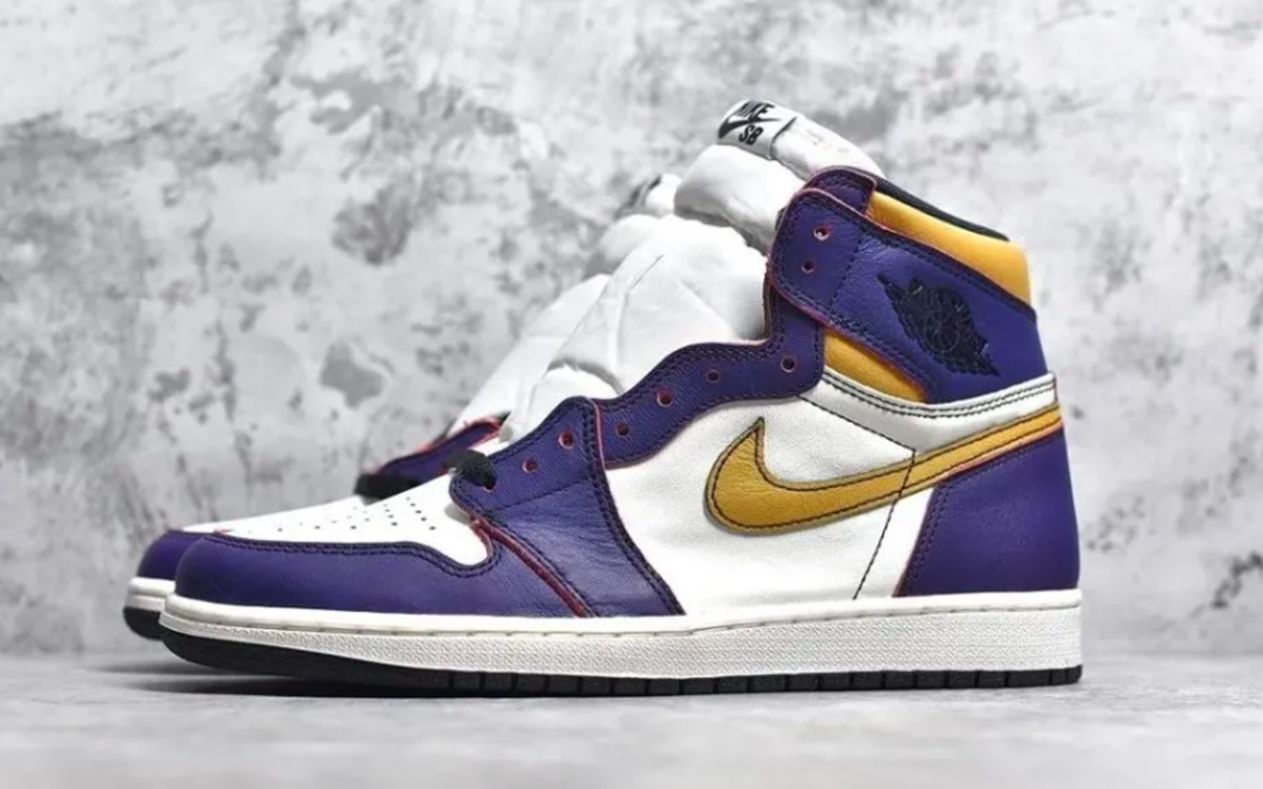 某田高版本aj1紫金湖人配色刮刮乐,这做工,真的不得不服