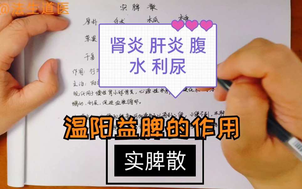 缓解肾炎 肝炎 腹水 便溏现代方剂——实脾散应用学习哔哩哔哩bilibili