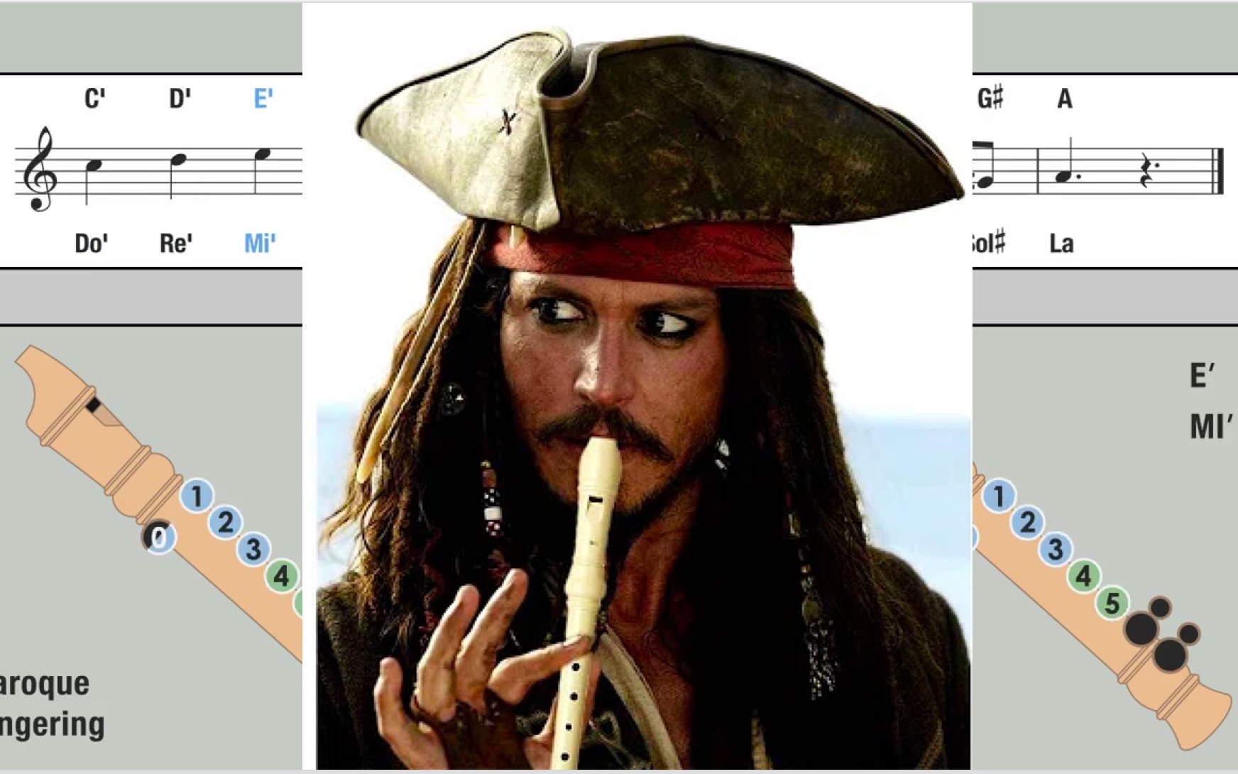 [图]高音直笛教程 | 带指法乐谱《加勒比海盗》Pirates of the Caribbean（非自制）