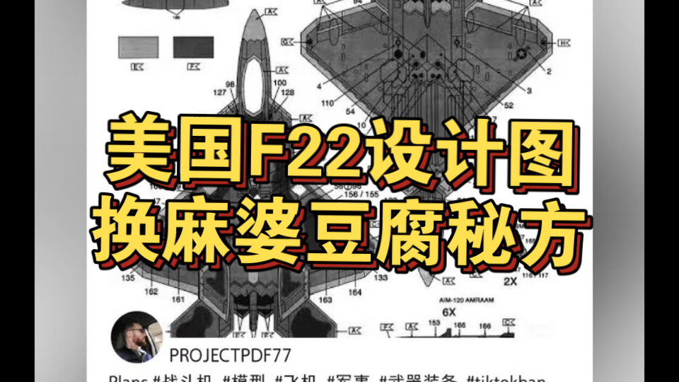 在小红书里美国网友用美国F22战斗机的设计图交换麻婆豆腐的祖传秘方真的是太癫了!哔哩哔哩bilibili