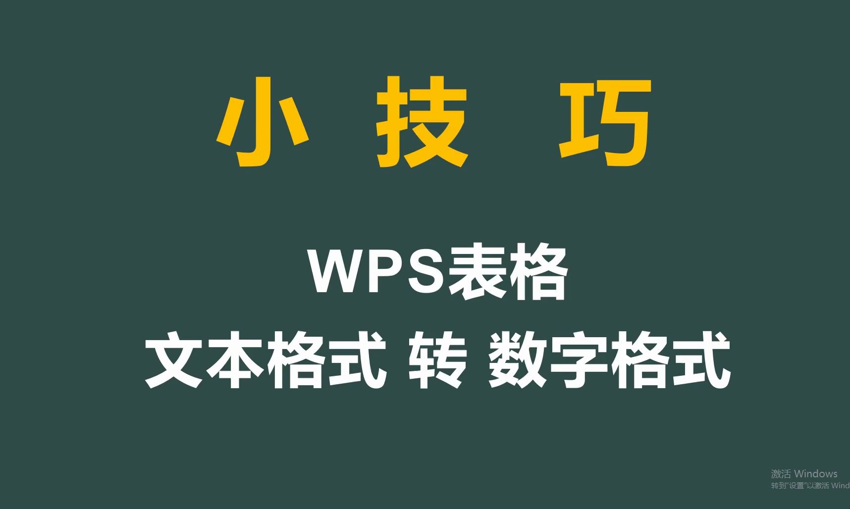 wps表格中 文本数据转换成数字型数据的三种方法