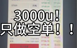 Descargar video: 挑战3千u到3万u只做空单！第一天