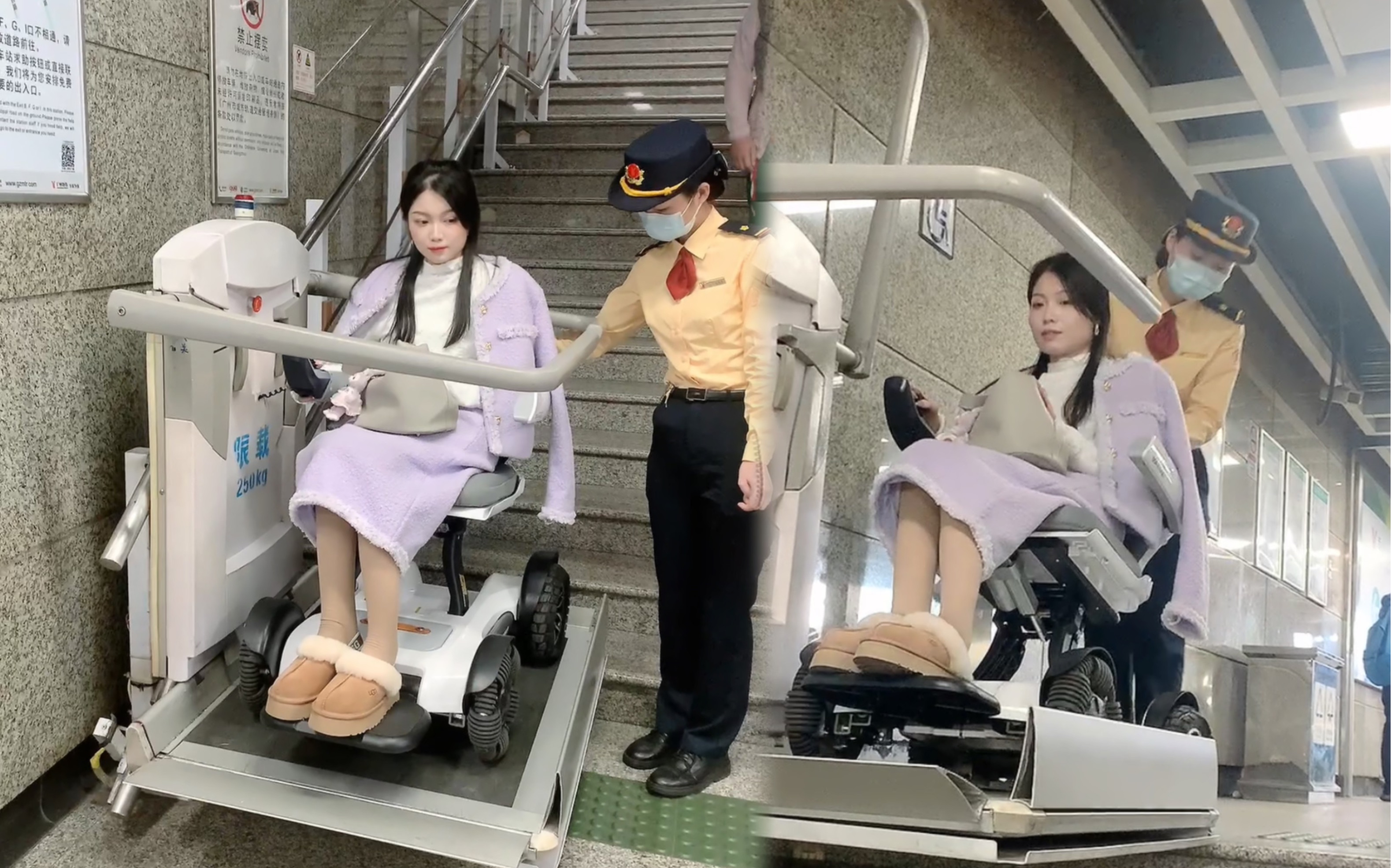 轮椅女生乘广州地铁,为这人性化服务点赞