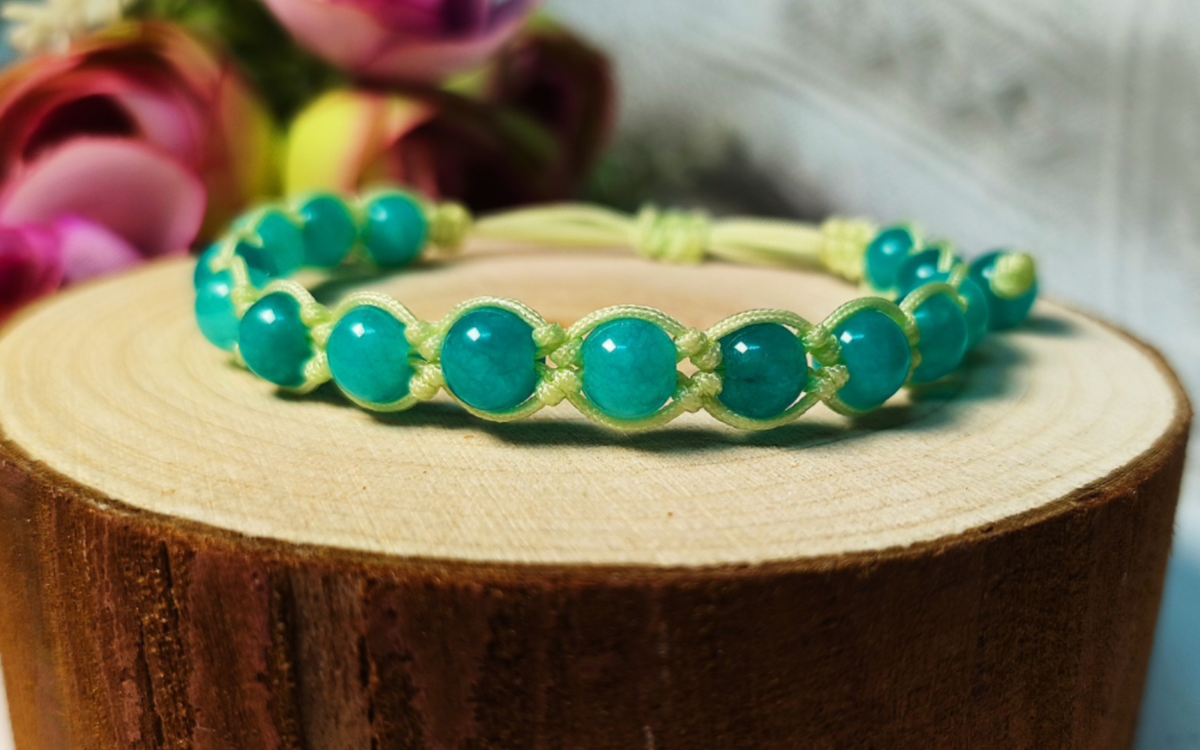 【教程】斜卷结串珠手链编法