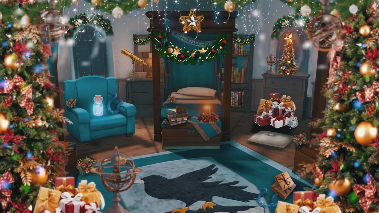 搬运哈利波特霍格沃茨圣诞节里的拉文克劳宿舍白噪音ravenclaw