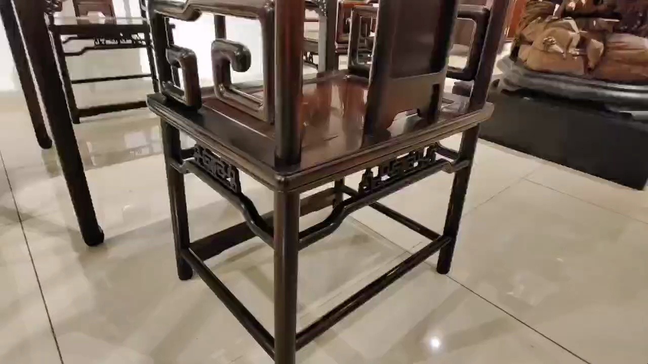中国红木文化大师 王义先生作品 小方桌 大红酸枝(交趾黄檀)材质