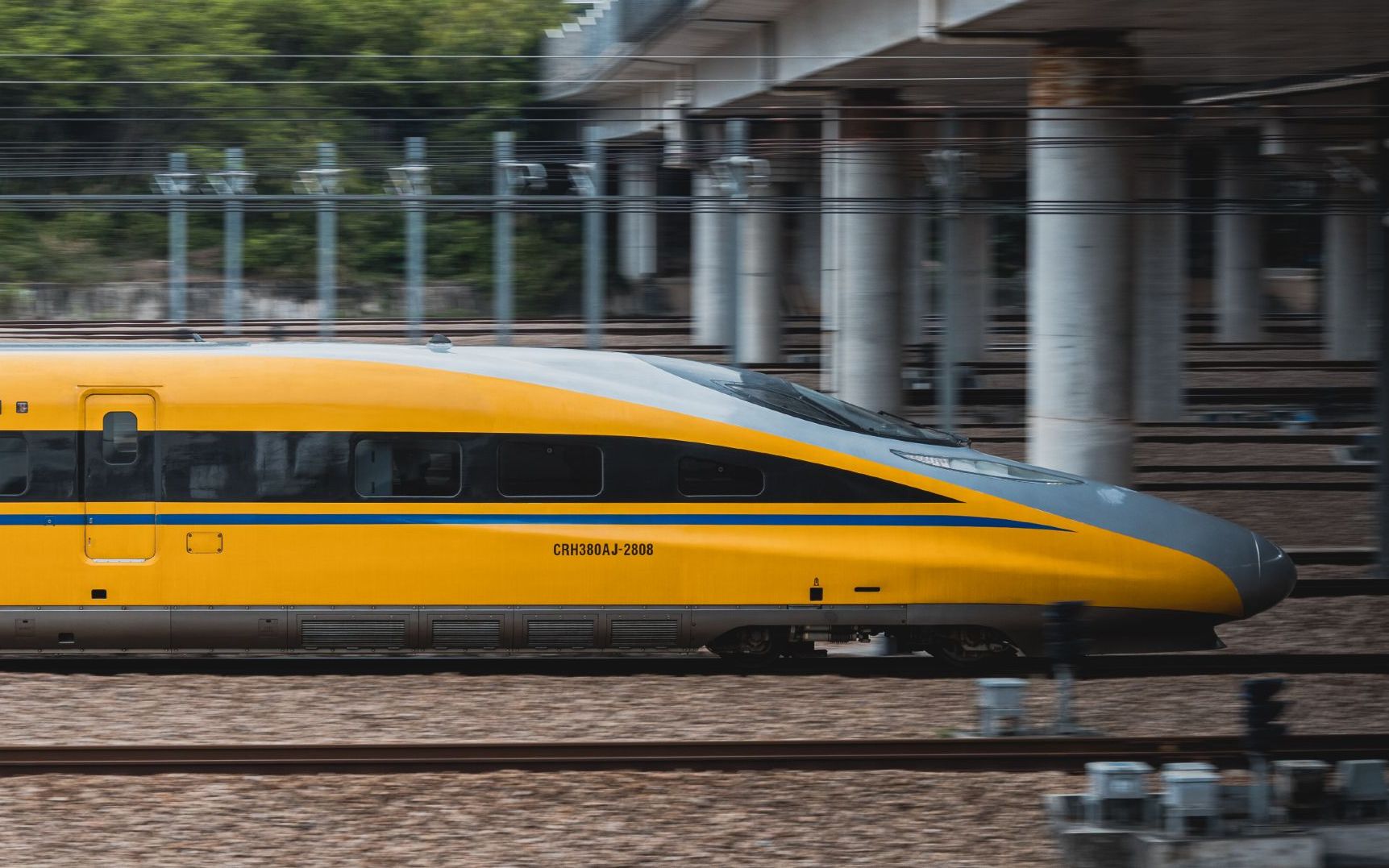 中国铁路4k不复存在的crh和谐号标志380aj2808担当广深港五月月检任务